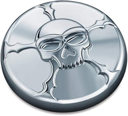 Kuryakyn 7358 Zombie Skull - Depósito de combustibletapa de gasolina ventilada con roscas a la derecha para motocicletas Harley-Davidson 1982-2019