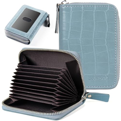 Image of Credit Card Wallet, RFID Card Case Wallet, Zipper Card Cases Holder for Men Women, RFID Blocking, KeyChain Wallet, Compact Size Card Organizer Case for Women