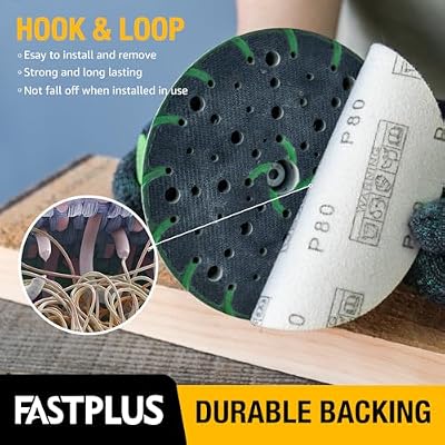 6 Inch Sanding Discs No Hole Hook and Loop Sanding Discs 80 Grit Durable Random Orbital Sandpaper Disc for Woodworking Automotive Metal, 36 Pcs