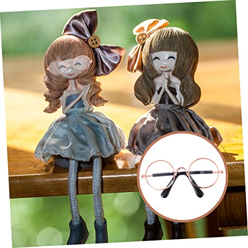 2pcs Mini Doll Sunglasses Alloy Frame Glasses for Dolls Cute Dress-up Accessories for Playtime and Photography Transparent and Stylish Design4