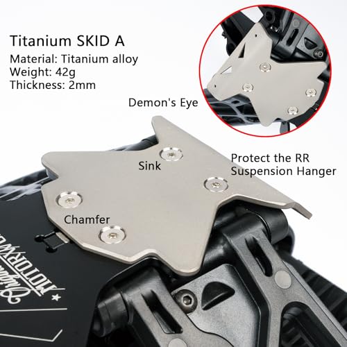 Image of Titanium Sparking Skid Plate Chassis Guard for Arrma 6S,2mm Thick Chassis Protector | 1 /8 Talion EXB /Typhon TLR /Kraton EXB /Notorious EXB,Undershield ,Skid Plate Chassis Armor Upgrade Part Bottom Cover-Titanium