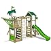 Produktbild FATMOOSE Spielturm Klettergerüst WaterWorld mit Schaukel & apfelgrüner Rutsche, Spielhaus mit Sandkasten, Leiter & Spiel-Zubehör