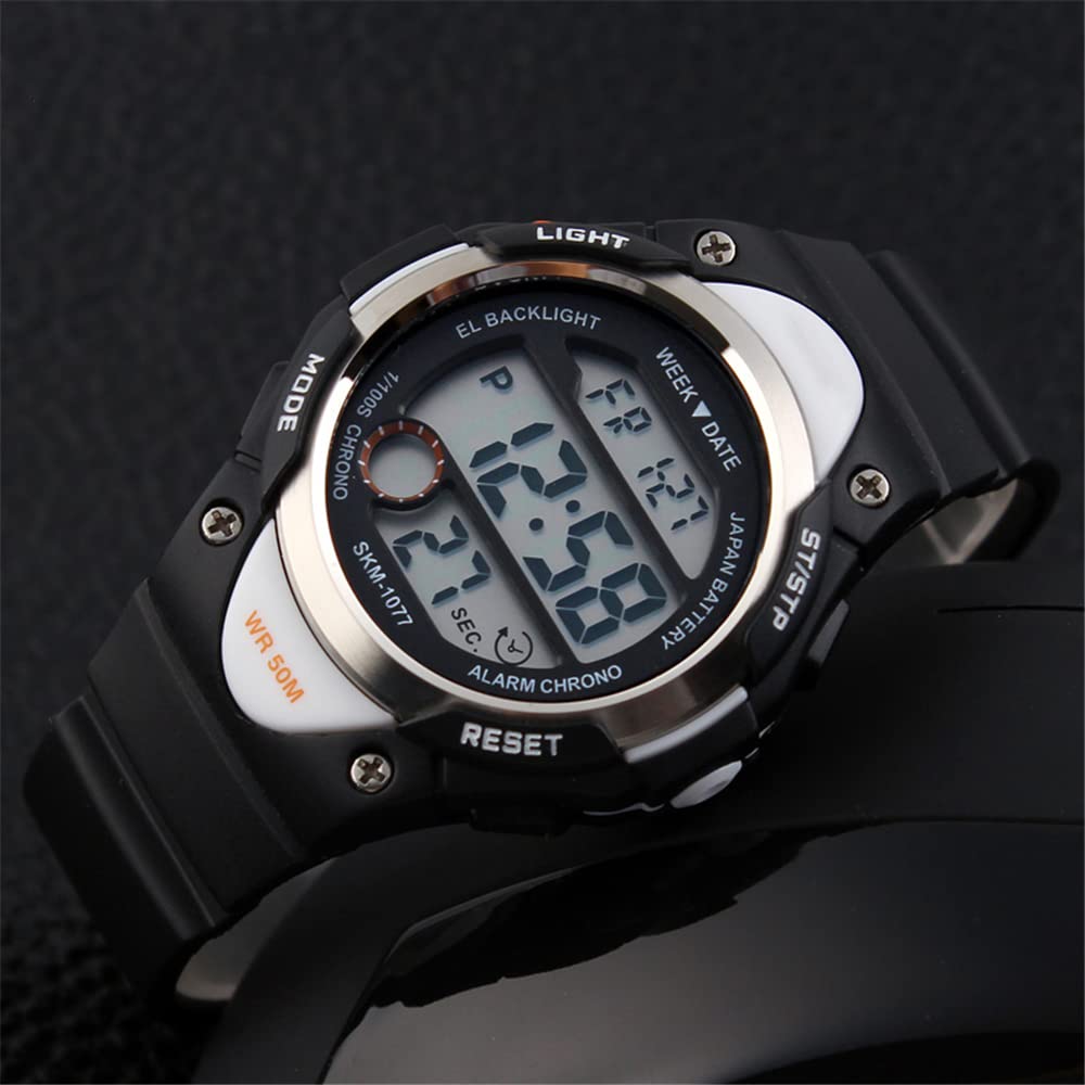 Image secondaire de Feiwen Simple Montre Bracelet de Enfants Digitale Sport LED Multifonctionnel Outdoor Militaires 50M Étanche Montres de Garçon Pl