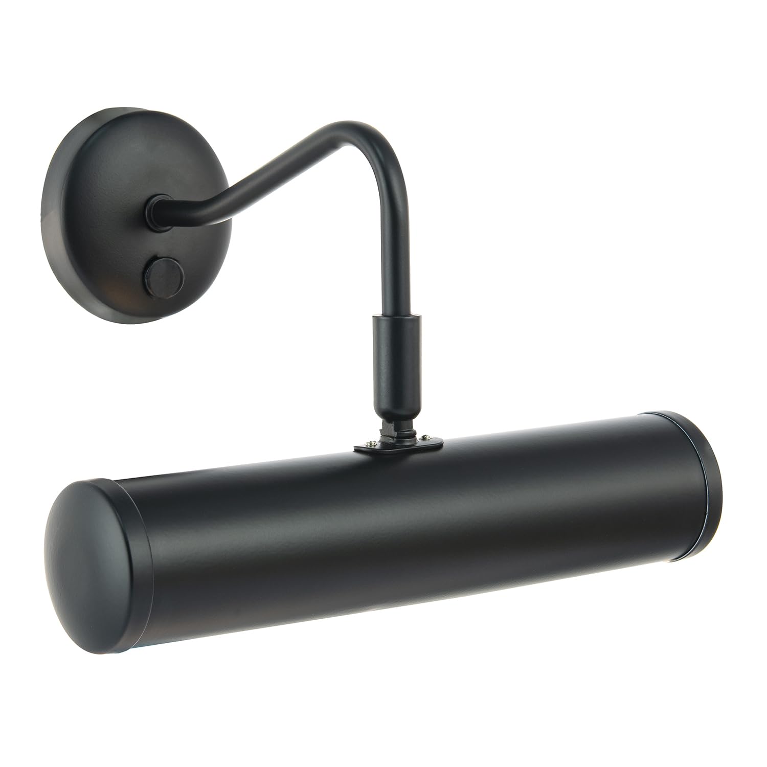 Happy Homewares Classic Traditional Adjustable Picture Wall Light Fitting in Matte Black with Switch Button | 1 x 7w E14 | 23cm x 22cm x 14cm