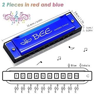 2 Pièces Harmonica Enfant, Harmonica Blues Diatonique, Harmonica en do majeur, Harmonica diatonique en Do 10 Trous, pour… - Les Beatles, Paul McCartney, John Lennon, RIngo Starr, George Harrison 2 Pièces Harmonica Enfant, Harmonica Blues Diatonique, Harmonica en do majeur, Harmonica diatonique en Do 10 Trous, pour… – Image 2