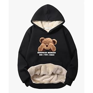 BLACKSTEP Women’s Casual Fleece Sherpa Fur Lined Hoodie Winter Warm Pullover Hooded Sweatshirt