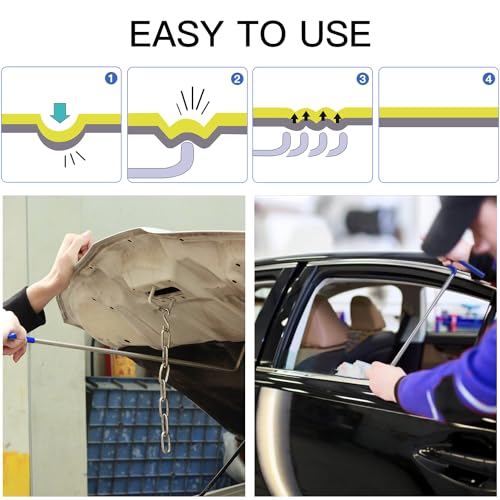 Mookis Kit Di Riparazione Di Grandine 31 Pezzi Set Di Leve Per Corpo Professionale Con 10 Leve, Riflettore Di Linea Per Riparare I Danni Delle Ammaccature - 3