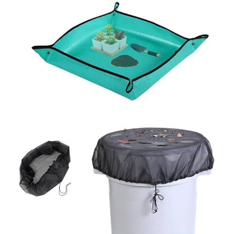 Owl Focus Indoor Plant Repotting Mat and Outdoor Garden Rain Bucket Mesh Cover Cover