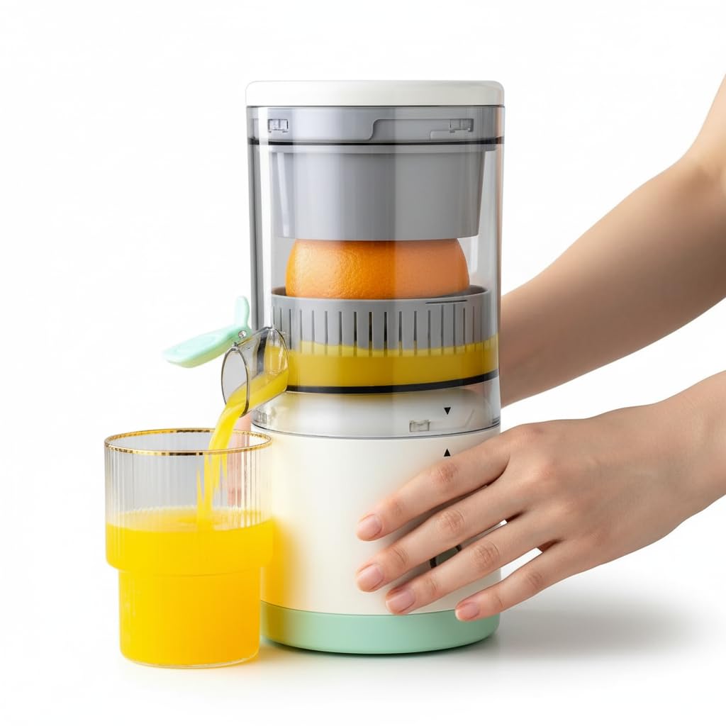 Drumstone Citrus Juicer Electric Orange Lemon Squeezer Portable USB Rechargeable Fruit Juice Maker Machine Automatic Fresh Lime Mosambi Extractor with Powerful Motor Kitchen Gadget for Healthy Living-image-20