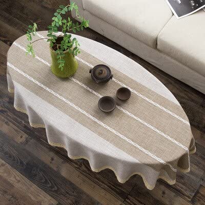 Tischläufer Couchtisch Tischdecke Baumwolle und Leinen Langer ovaler Tee Tischtuch Entenform Ei-förmiges Wohnzimmer Tee Tisch Tischdecke tischläufer modern (Color : E, Specification : 100x120cm) Küche, Haushalt & Wohnen