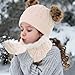 Yolyoo 3 Pack Fashion Winter Beanie Hat Scarf Gloves Set for Kids,Knit Pompom Toddler Hats Neck Warmer Gloves for Girls Boys