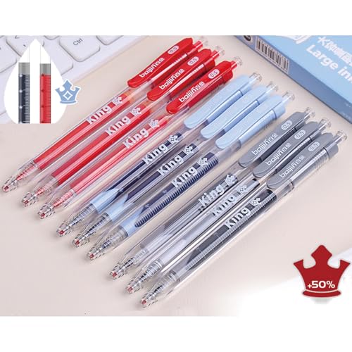 Bolígrafos retráctiles tinta roja gel 6 pcs 0.5mm miniatura 2