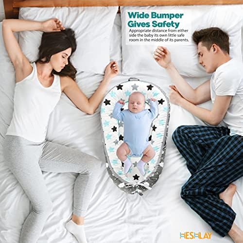 Heshlay Baby Sleep Nest Pod  Adjustable Baby Lounger  Portable, Breathable; Multi-Functional Newborn Nest  Baby Essentials and Ideal Shower Gifts for Mum to Be