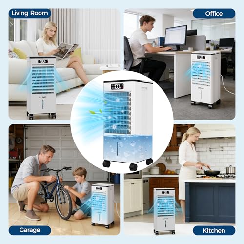 GarveeHome 1.85 GAL Swamp Cooler with Touch & Remote Control, 3 Modes & 3 Speeds, 3-in-1 Evaporative Air Cooler with 90°+90° Oscillation, 12H Timer, Portable Air Conditioners for Indoor Outdoor Use by GarveeHome - Image 7