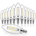Hizashi E12 Candelabra Bulb 60 watt Equivalent, Dimmable Chandelier LED Light Bulbs Soft White 3000K, 90+CRI 6W 550LM B10 LED Candle Bulb, Candelabra Base, UL Listed, 12 Pack