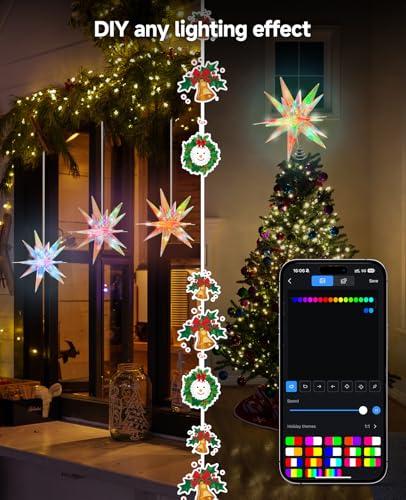 Estrella de Navidad inteligente que soluciona los cables ocultos con control remoto 4