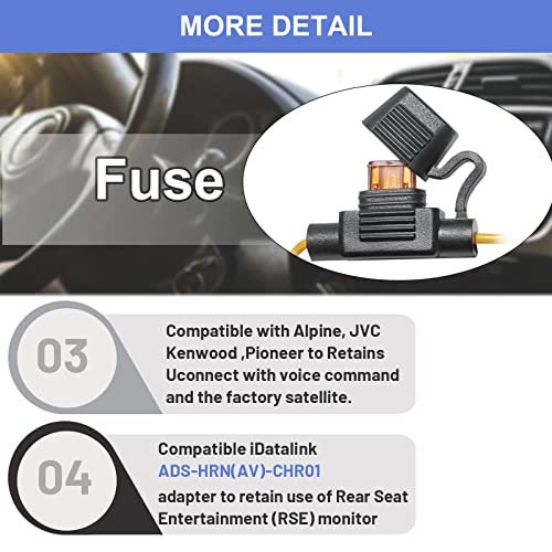 Red Wolf T-Harness Wiring Adapter Obd2 Plug Connector For Aftermarket Car Radio Stereo Retain Oem Factory Amp Amplifier Swc Replacement For Jeep Wrangler Chrysler Dodge Ram 2007-2018 Select Models #TOP4