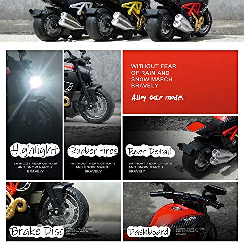 Gilumza Pull Back Motorcycle Toys, Tiny Gift With Music Lighting, Classic Motorcycles Toy For Boys Kids Age 3 4 5 6 7 8 Year Old (Yellow) #TOP3