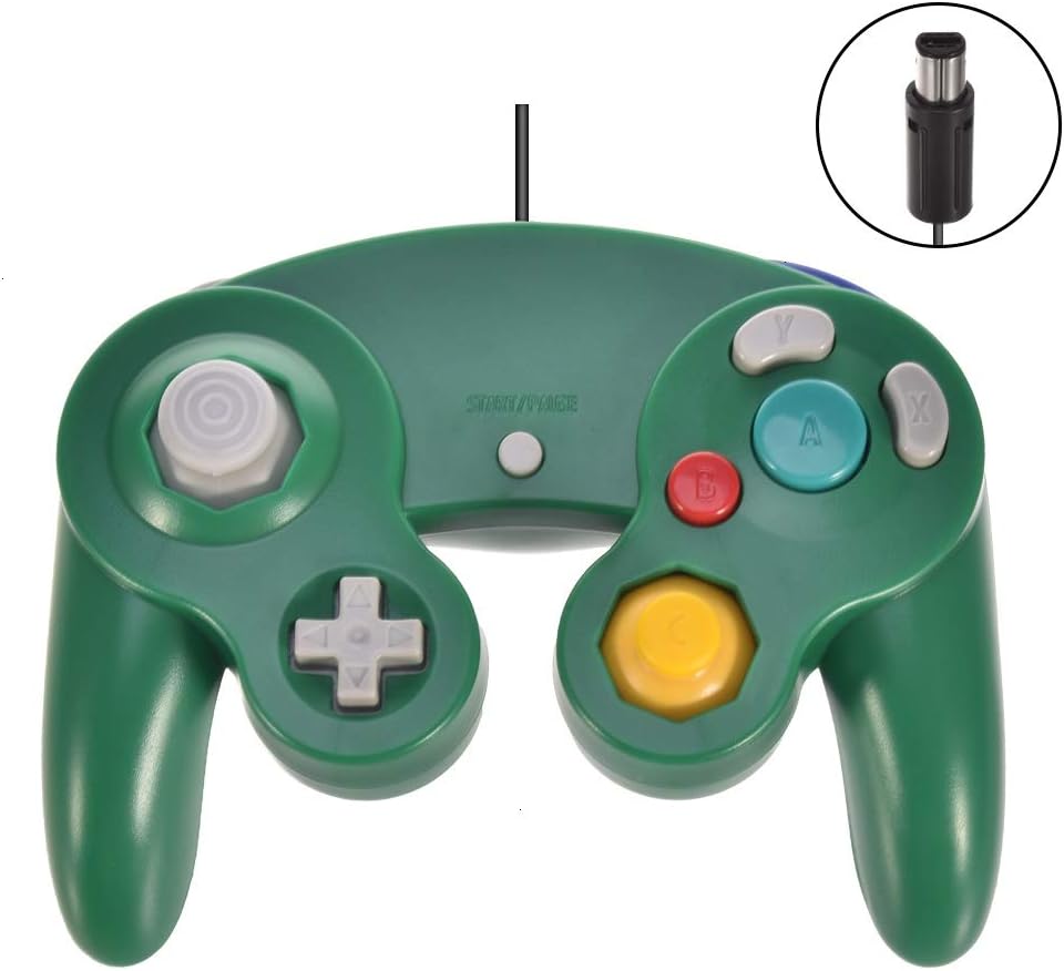 VOYEE Gamecube Controller Wired Gamepad Compatible with Nintendo Gamecube & Wii Console (Green)