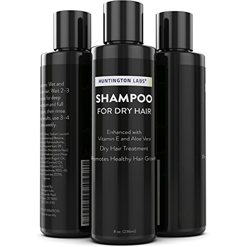 Shampoo For Dry Hair Flaking Scalp – Moisturizing Anti Frizz Nourishing Treatment – Aloe Vera Argan Oil – For Women and Men – Suitable for Color Treated Hair – By Huntington Labs