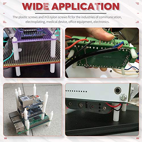 Hilitchi 120Pcs M2 Male Female Nylon Hex Spacer Standoff Screw Nut Assortment Kit (Nylon M2) #TOP6