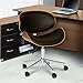 Armen Living Daphne Office Chair in Black Faux Leather and Chrome Finish, 33