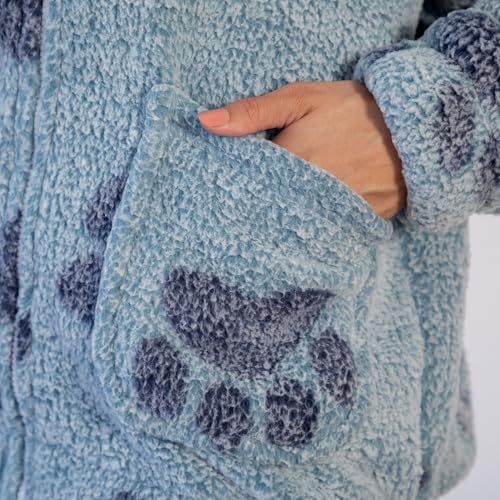 GreaterGood Cozy in Paws Plush Sherpa Fleece Hooded Jacket Soft Warm Full Zip with Pockets2