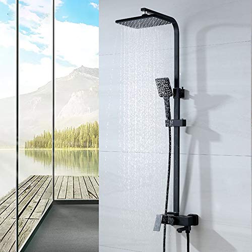 Ensemble de robinet de douche noir avec mitigeur de baignoire à levier unique - 6