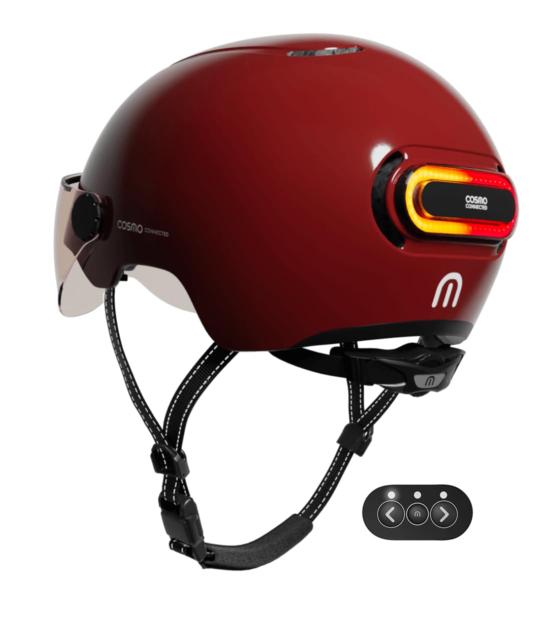Cosmo Connected Cosmo Fusion+ Casque Intelligent Vélo Trottinette Visière Adulte Clignotants Feu Freinage Automatique Détection Chute