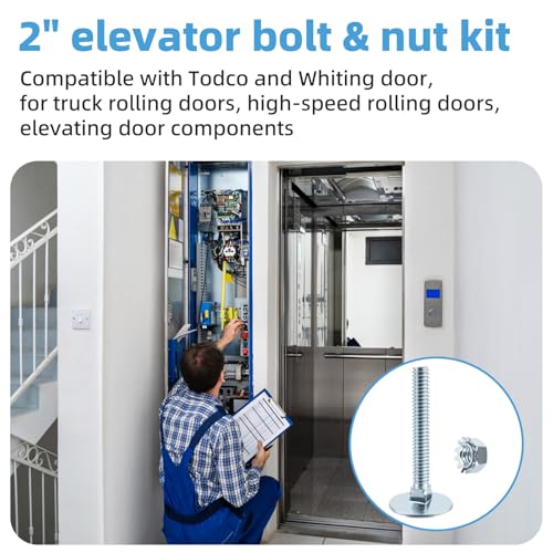 Image of 2 inch Elevator Bolt & Nut Kit (10 Pcs) Compatible with Todco and Whiting Door, for Truck Rolling Doors, High-Speed Rolling Doors, Elevating Door Components