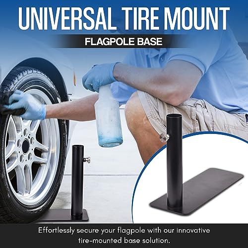 Alphabet Wonders Flagpole Tire Mount - Portable Base Stand Holder With Base thumb #8