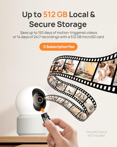 Anona 4K UHD Indoor Camera, Pet/Dog/Baby Security Camera with Phone App, 360°Pan-Tilt, 2.4G/5G Dual-Band Wi-Fi 6, Auto-Tracking, Person/Pet/Baby Crying Detection, Privacy Mode, Two-Way Audio, 4 Pack - Image 7
