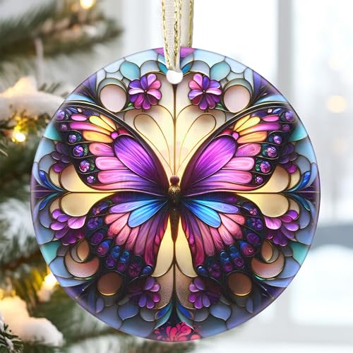 3,5 Zoll Keramik Weihnachtsbaum Ornament Schmetterling Weihnachten...