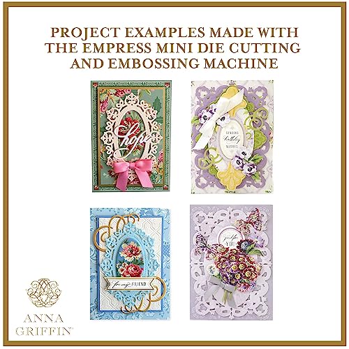 Anna Griffin Empress Mini Electronic Die Cutting And Embossing Machine - Perfect For Crafting, Scrapbooking & Card Making - Full Starter Kit - Cutting Plates, Die Set & 3D Embossing Folder, 7.5X4X4.5" #TOP5
