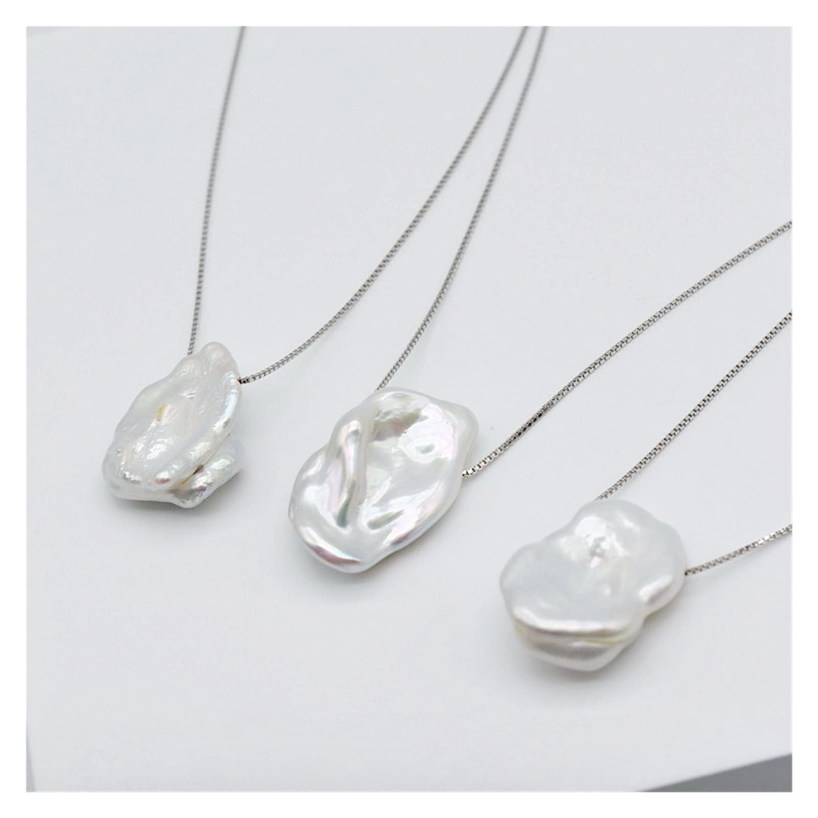 Collane da donna L'unica collana in stile barocco, perla seghettata, collana in argento sterling 925, collana di perle da donna accessori alla moda
