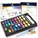 Produktbild GOLDECKT ® Aquarellfarbmalkasten  Hochwertiges Aquarell-Farben-Set mit [36] Wasserfarben  Vielfältiges Zubehör  Praktisches Papier- und Pinselset  Malkasten für Anfänger und Profis (36 Farben)