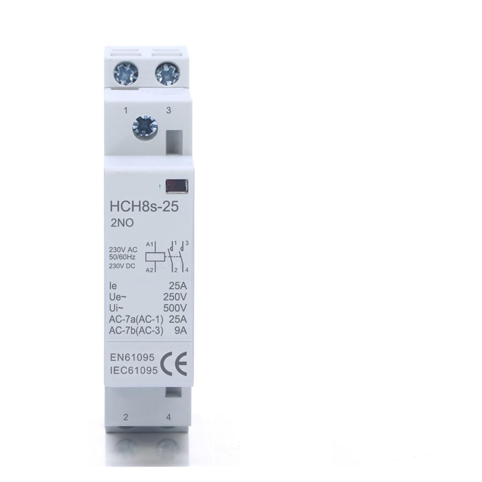 HCH8s-25 Stycznik modułowy 2P 25A AC DC 2NO lub 2NC 1NO1NC 24V 110V 220V domowy typ szyny DIN (pomarańczowy)