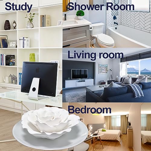 Image of Passive Diffuser for Essential Oil-Ceramic Diffuser Non Electric Oil Diffusers for Small Mini Room, Desk Decorative, Bathroom (White Hibiscus) | Non-electric Impatiens diffuser for desks, bathrooms and small rooms