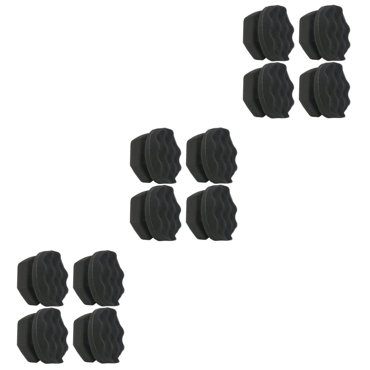 Anneome 12stücke Wellenmuster Polierschwämme Für Auto-wachsanwendung Hochdichte Langlebige Handpolierpads Für Effektive Reinigung Und Pflege Von Autoinnenräumen Und Lederoberflächen
