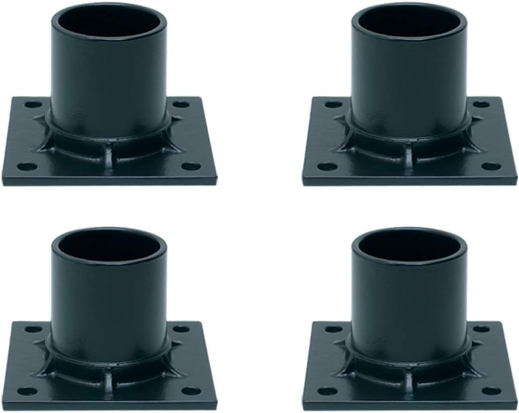 Solus S347 Pier Mount Adapter for Outdoor Stub Posts – Set of 2 or 4, Aluminum Base for Surface Mounting – Made in USA, (Black, Set of 4)