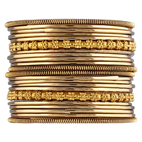 Aheli Stylish Indian Oxidized Bangle Set Ethnic Traditional Bollywood Fashion Wedding Wear Jewelry Gift for Women Gold