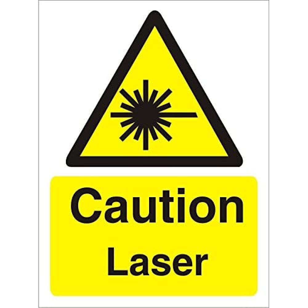Seco Caution Laser Sign, 150mm x 200mm - 1mm Semi Rigid Plastic