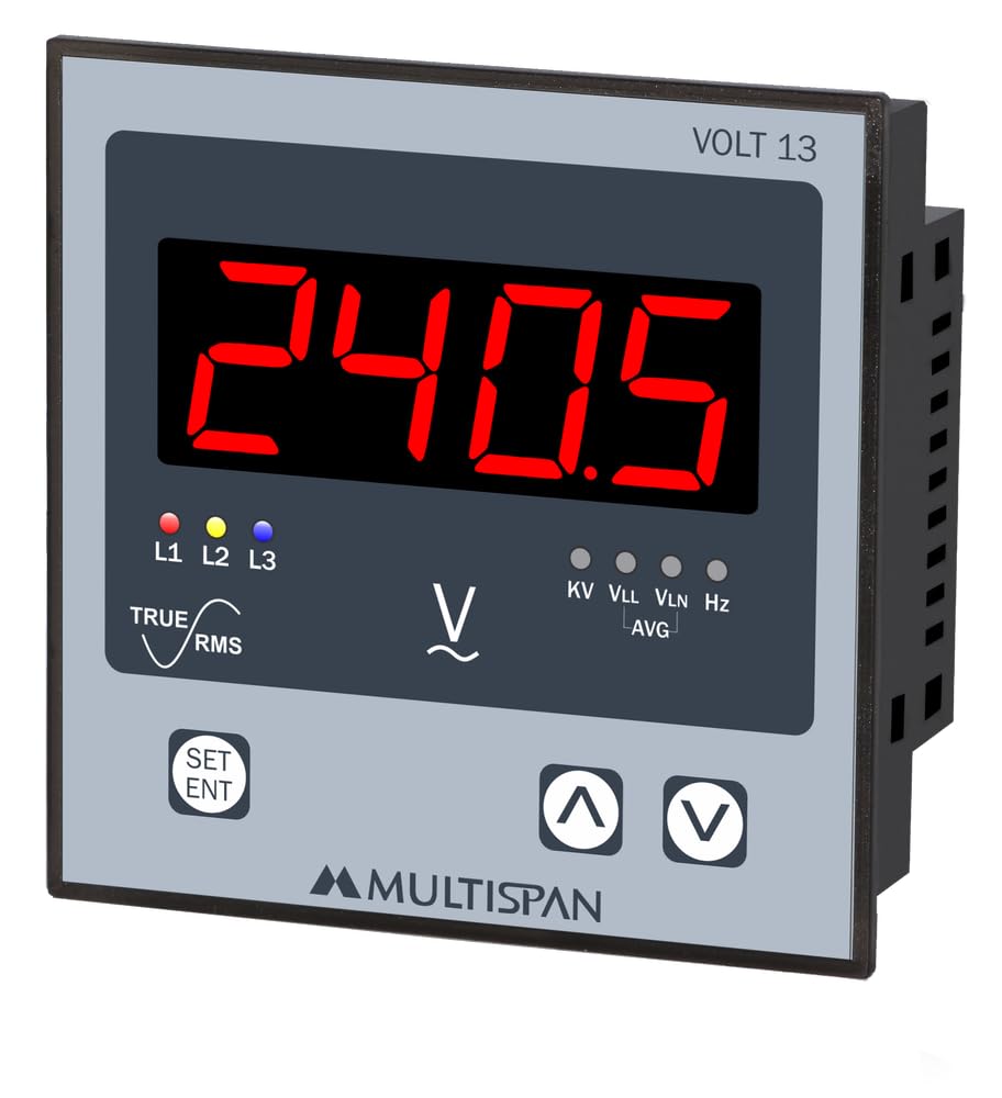 Multispan VOLT-13 Three Phase Ampere and Volt Meter 96 x 96 x 43