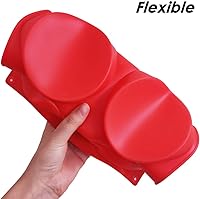 Vista 5 de findTop - Juego de 2 moldes redondos de silicona para tartas grandes con 6 cavidades, moldes antiadherentes para hornear, molde para pastel