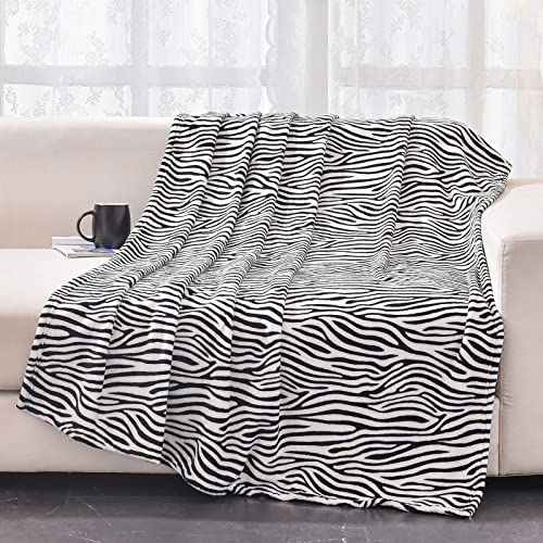 Bnuitland ZEBRA-50*71 Print Fleece Flannel Blanket With Throw Pillow Cover(18×18"),300 Gsm Double Sided Super Soft Flannel Bed Throw thumb #7
