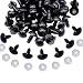 BESTCYC 100Pcs 8mm Spiral Solid Black Plastic Eyes for Bear, Doll, Puppet, Plush Animal and DIY Craft