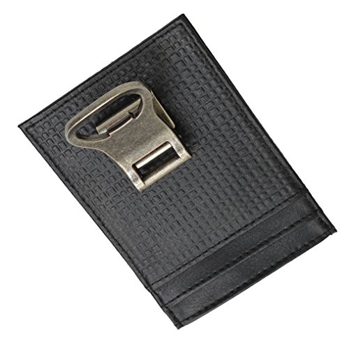 MARSHAL Genuine Leather Money Clip Front Pocket Wallet with Bottle Opener