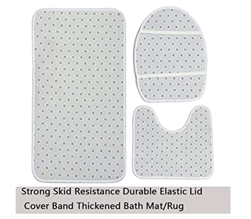 3 Teilig Badematte Set Gelber Hund 412 3D Badematten Set rutschfest, Badezimmerteppich,U-förmiger WC-Vorleger,WC… – Bild 5