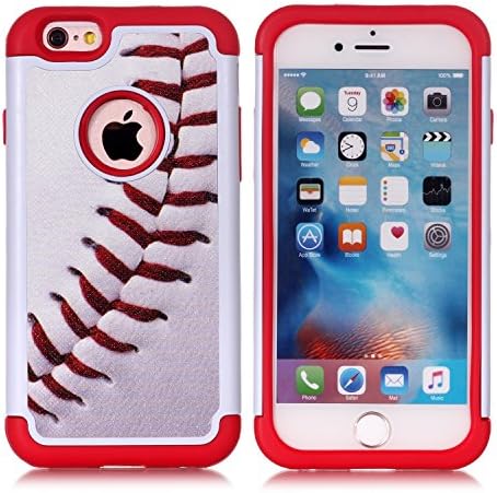 Sunshine - Tech iPhone 6S Case,iPhone 6 Case - Baseball Sports Pattern Shock-Absorption Hard PC and Inner Silicone Hybrid Dual Layer Armor Defender Protective Case Cover for Apple iPhone 6 iPhone 6S