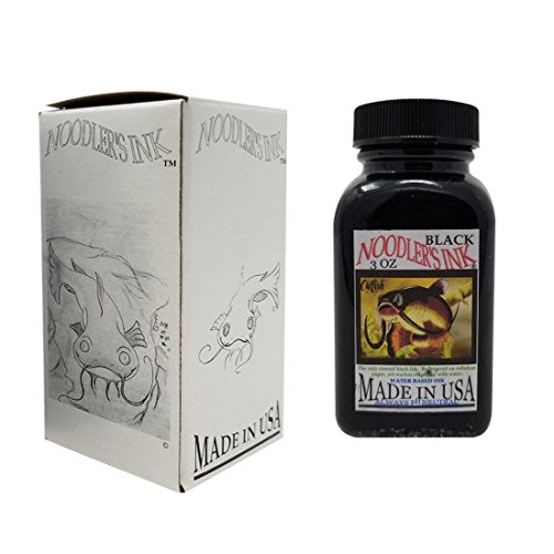 Noodler's Black Waterproof Fountain Pen Ink - Bulletproof,3 Ounce #TOP1
